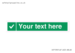 Custom green background, green square with tick sign